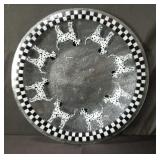 Peggy Karr style art glass Dalmatian center bowl