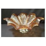 Murano style lustre champagne glass footed bowl