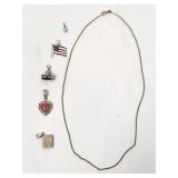 Group of sterling silver pendants