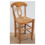 Pottery Barn-style rush seat bar stool