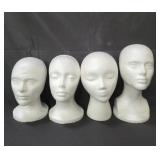 Group of Styrofoam mannequin heads
