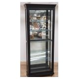 Home Meridian ebonized mirrored back curio cabinet