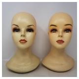 Pair of composite mannequin heads