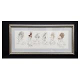 Pencil signed David Galchutt watercolor &
