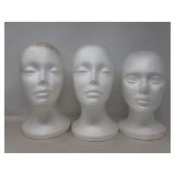 Group of Styrofoam mannequin heads