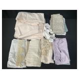 Group of bed sheets and pillow cases box lot