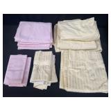 Group of bed sheets and pillow cases box lot