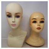 Pair of composite mannequin heads