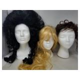 Group of three wigs