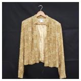 Neiman Marcus gold sequin silk jacket