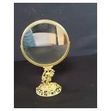 Hollywood Regency style dual sided metal mirror