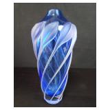 Signed studio art glass vase