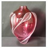 Signed and dated William Glasner art glass vase