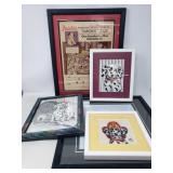 Group of Dalmatian needle point prints and