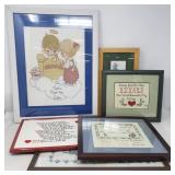 Group of needlepoint art