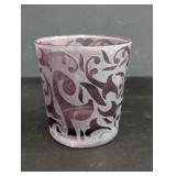 Signed Michael Weems purple etched glass