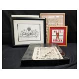 Group of needlepoint artwork