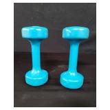 Pair of rubber coated 5 pound dumbbells