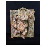 Signed and dated metal and composite elephant