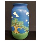 Signed and hand painted pottery vase
