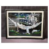 Inlaid mother of pearl lacquer art