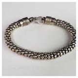 Sterling silver heavy mesh bead bracelet
