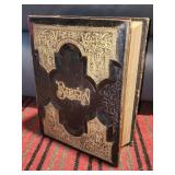 1889 enormous antique color illustrated Bible