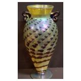 Signed & dated art glass vase by Steven Lundberg