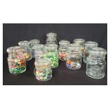 Group of vintage ball Mason jar with jewelry -