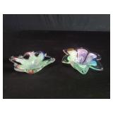 Pair of Murano style glass bowls