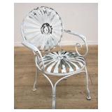 Francois Carre-style metal sunburst side chair