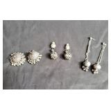 Group of silver earrings