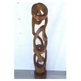 Carved wood abstract sculpture