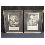 Pair of framed etchings of Baroque painters
