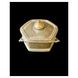 Antique brass inkwell