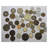 Group of foreign coins some silver.