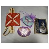 Group of hand mirrors, hair comb