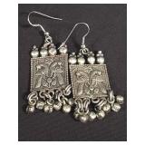 Silver antique Indian earrings