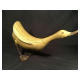 Antique folk art hand carved & painted wood duck