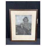 Framed pencil signed photo print on paper R. How