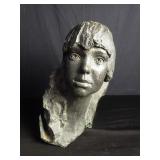 Antique signed bronze female bust