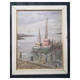 Vintage signed V. Sherman oil painting on canvas
