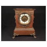 Antique brass mantel clock