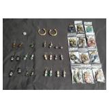Group of costume jewelry earrings