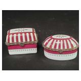Two vintage Bohemian porcelain trinket boxes