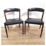 Danish rosewood and leather side chairs
