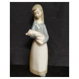 Lladro porcelain figurine "Girl with pig"