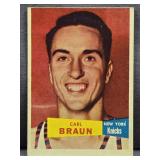1957-58 Topps #4 CARL BRAUN Basketball Card. The