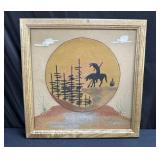 Framed pencil signed on verso Native American