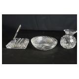 Tiffany & Co. bowl, Waterford vase. Waterford